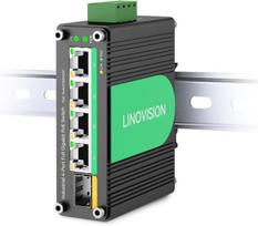 Linovision Industrial Solar Poe Switch, 4 Gigabitų prievadai, Dc9-57v, Sfp Uplink, Ieee802.3af/at, skirtas saulės Energijai/rv/voip
