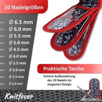 Knitfever® rinkinys su maišeliu (10 x mezgimo virbalų) - mezgimo rinkinio dovana I mezgimo virbalų rinkinys, mezgimo virbalų rinkinys, mezgimas, laikymas