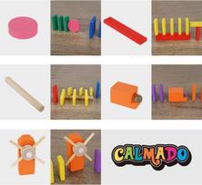 Calmado domino žaidimas 1000 detalių mediniai domino žaislai nuo 3 metų - konstravimo rinkiniai vaikams - domino giga edition rinkinyje + krepšys + instrukcijos + priedai