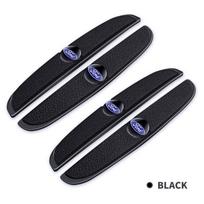 4pcs Rubber Bumper Strip Car Door Anti-Collision Emblem Sticker for Ford Fiesta Range Focus Mondeo Explorer Fusion Transit Edge black