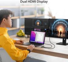 J5create usb-c dual hdmi šakotuvas - type c dokas su 2 x hdmi, 2 x usb 3.0, ethernet, pd 60 w įkrovimu nešiojamam kompiuteriui ir pc (jcd381)