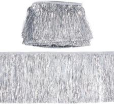 Mayjoydiy 10 m × 15 cm platus blizgučių kutų apvadas, metalinis kutų apvadas gainsboro spalvos nėriniai, blizgantys blizgučių kutų apvadas "pasidaryk pats" suknelėms, drabužiams, siuvimo amatams, vakarėlių dekoravimui