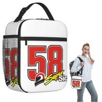Marco Simoncelli 58 Super Sic Izoliuota pietų krepšio krepšys moterims vaikams Nešiojami maisto dėžutės Termosinis pietų dėžutė Tote One Size black