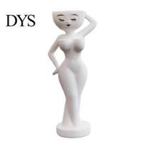 Meno stiliaus palangės gėlių vazonas veido formos vazonas, dervos moters figūrėlės vazonėlis, kūrybiška moters skulptūra, dekoratyvinis ornamentas sodui, terasai 15cm