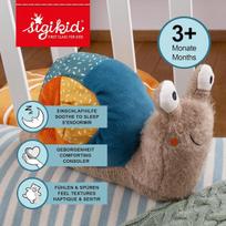 Sigikid 43282 sraigė patchwork sweety, pliušinis, minkštas žaislas, nuo 3 mėnesių