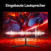 Monitorius Gawfolk išlenktas monitorius 27 colių 100 Hz su garsiakalbiu, 1800r išlenktas Pc ekranas Fhd 1080p, kompiuterio monitorius su akių apsaugos technologija Hdmi Dp, palaiko Vesa, juodas