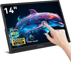 Monitorius 14 colių nešiojamas jutiklinis monitorius, fhd 1920 x 1200p ips ekranas, su garsiakalbiu, 60 hz, 300 cd/ryškumas, 100% srgb, usb-c hdmi jutiklinis ekranas nešiojamam kompiuteriui switch ps4/5