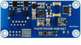Waveshare poe ethernet/usb hub hat, skirtas raspberry pi zero/zero w/zero wh, 3x usb 2.0 prievadai, atitinka 802.3af standartą
