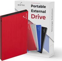 Išorinis kietasis diskas Storite 2.5 colių itin plonas nešiojamas išorinis kietasis diskas Usb 2.0 su 200gb atminties plėtimo hdd atsargine saugykla greitas duomenų perdavimas kietasis diskas suderinamas su mac/laptop/desktop (raudonas)