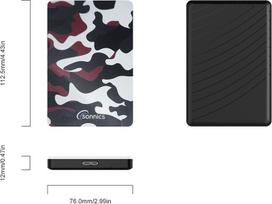 Išorinis kietasis diskas Sonnics 500gb Red Camo išorinis nešiojamas kietasis diskas Type C Usb 3.1, suderinamas su Windows Pc, Mac, Smart Tv, Xbox One/series X ir Ps4/ps5