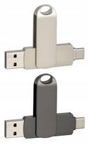 USB laikmena Reklaminis usb atmintukas su logotipu metalinis Pdm-1 Otg-c graviruotas 32gb usb 2.0 10 vnt