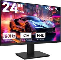 Monitorius Koorui 24 colių žaidimų monitorius fhd (1920 x 1080), 100 hz, va, adaptivesync, integruotas garsiakalbis, hdmi, vga, 75 x 75 mm vesa montavimas, eye care, berėmis, juodas