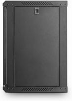 Lms data serverių spinta - 6u 450mm gylio sieninis 19" juodas saugojimo stovas kompiuterinei įrangai namuose, biure, serverinėje su nuimamais skydais, rakinamas priekis