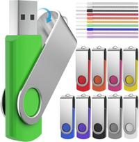 USB laikmena Febniscte usb 64gb atmintinė, 10 vnt. usb atmintinių rinkinys, nešiojamos, atmintinės usb 2.0 64gb įvairiaspalvės, rašikliniai diskai duomenų saugykla spalvinga, atmintinė su 10 vnt. virvelių dovana šeimai