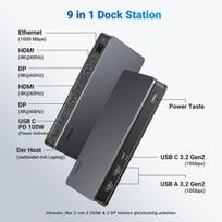 UGREEN 100W USB-C Dokavimo stotis su dviejų 4K ekranų palaikymu