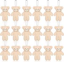 18 mini meškučių rinkinys, 12 cm meškučio raktų pakabukai, mažas meškutis, minkštas mažas meškiukas lėlė gimtadienio vestuvių kalėdinei dekoracijai, dovana svečiams (paprastas stilius)