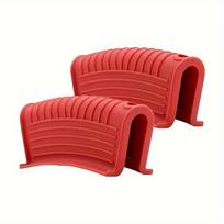 2 Pcs/set Silicone Assist Hot Pan Handle Holder Anti-slip Cast Iron Pan Skillet Handle Cover Heat Resistant Pot Holder Sleeves raudona