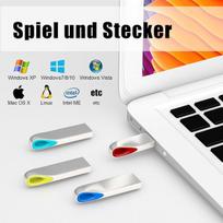 USB laikmena Usb atmintinė 16gb, 5 vnt. pakuotė, metalinė atmintinė usb 2.0, atspari vandeniui usb atmintinė su raktų pakabuku, įvairiaspalvė