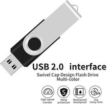 USB laikmena Usb atmintinės 4gb, 10 vienetų pakuotė, aretop atmintinė, metalinis sukamasis didelės spartos usb 2.0 atmintukas (juodas)