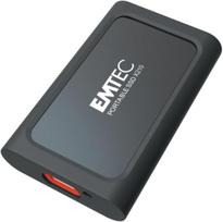 Išorinis kietasis diskas Emtec X210 Elite Portable Ssd 1tb išorinis kietasis diskas, Usb 3.2 Gen1 ir 2.0, Usb-c 3.2 Gen2 į Usb-a, skaitymo ir rašymo greitis iki 500mb/s, su silikoniniu dėklu, juodas