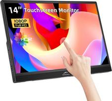 Monitorius Kenowa 14 colių nešiojamas monitorius su jutikliniu ekranu, 1920 x 1080 Ips Hdr Fhd išorinis monitorius su Usb Type-c Hdmi įvestimi, skirtas Pc, Raspberry Pi, nešiojamam kompiuteriui, Ps4, Xbox, Switch