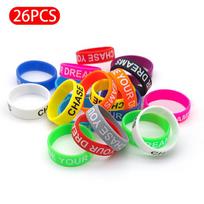 SEAMETAL Motorcycle Handlebar Anti Slip O-Rings DIY Colorful Silicone Handle Grip Cover Electric Bike Handle Anti-skid Decor Band 30mm 26PCS red