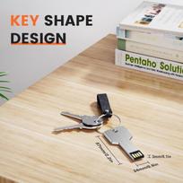 USB laikmena Uflatek 128gb usb atmintinė rakto formos usb 2.0 atmintinė sidabrinė nešiojama atmintinė vandeniui atspari atmintinė rakto formos duomenų saugykla gera dovana gimtadieniui