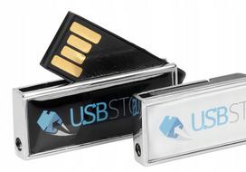 USB laikmena Reklaminis usb atmintukas su logotipu pdslim-24 Doming 16gb su spauda, 10 vnt.