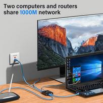 Ethernet skirstytuvas 1 į 3 tinklo adapteris 1000mbps lan skirstytuvas rj45 ethernet jungiklis tinklo skirstytuvas cat 6 7 8 kabeliui