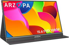 Monitorius Arzopa nešiojamas monitorius, 15.6 colių 1080 Fhd nešiojamas monitorius su išoriniu Hdr akių apsaugos ekranu ir Hdmi/type-c/usb-c, skirtas nešiojamam Kompiuteriui/pc/mac/ps4/xbox
