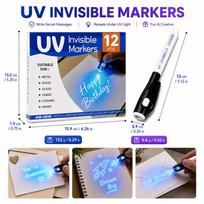 Luminous Light Pen Magic Purple 2 In 1 UV Black Light Combo Drawing Invisible Ink Pen Learning Education Toys balta