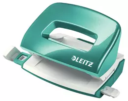 Leitz NeXXt Hole Punch WOW Mini 2 skylių / 10 lapų, turkio, pilka, plastikas, 8 cm, 5,5 mm, A4