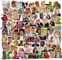 50 100Pcs Funny Meme Stickers Laptop Phone Case Notebook Water Bottle Toy Trendy Vinyl Diy Decor Sticker For Kids Teens black