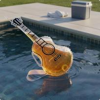 BeerStyle Guitar Bottle Clear GuitarShaped Drink Container Builtin Handle Transparent Portable black