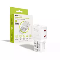 Mobile Origin 45W kelioninis adapteris EU/US/UK/AU PW26, baltas