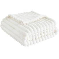 Minkštas pledas, Super patogus kūdikio pledas, Naujagimio dovana, Kojas dengiantis pledas, Reversinis, su dryžiais, 30x40 colių One Size balta