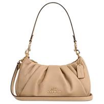 Coach Teri 24 Adjustable Detachable Shoulder Strap Zipper Closure Smooth Leather Shoulder Crossbody Tote Bag Medium Women handbags Brown CT761-IMTN2 Basic Set (Bag+Dust Bag) beige