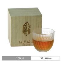 Hexagonal Lattice Sake Chivas Whisky Tasting Cup Limited Honeycomb Whiskey Glass With Wooden Box Japanese Niche Crystal Wine Cup 100ml gray