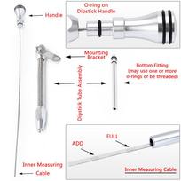 For Chevy SB 265 283 327 350 383 400 SBC Stainless Braided Firewall Flexible Dipstick Engine Oil Dipstick Car Replacement white