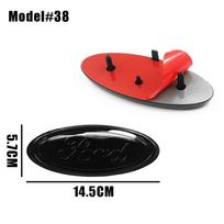 For Ford Escort Explorer Fusion Kuga Mondeo Ecosport C-Max 1Pc Car Front Grill Emblem Rear Trunk Lid Cover Logo Auto Accessories Ford 14.5X5.7cm red
