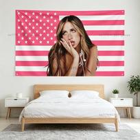 Poster Printed Large Wall Tapestry T-Tate M-Mcrae Pink American Flag Tapestries Aesthetic Bedroom Background Cloth Party Banners 100X150CM brown