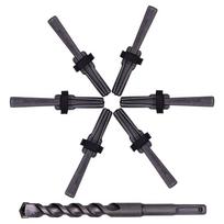 AT19-6 VNT. Akmens Skaldymo Pleištai & 1 VNT. Rotacinis Plaktukas Grąžtas, Įrankiai Akmeniui & Betono 14 Mm black
