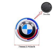 Hood Trunk Wheel Steering Badge 7Pcs Emblem Set For BMW E46 E90 F10 F30 G20 X5 82mm 74mm 68mm 56mm 45mm 50th Anniversary Car white