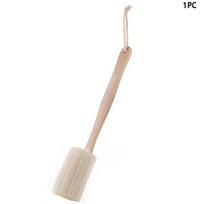 Natural Exfoliating Loofah Bath Brush Loofah Sponge Body Scrubber With Long Wooden Handle Back Brush Skin Care Unisex Home Clean 1PC beige