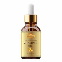 Khadi 100% Pure Natural Herbal Vitamin E Oil with Glass Dropper for Healthy Skin, Hair & Nails | Pure | Lightweight | All Skin Types | Men and Women beige