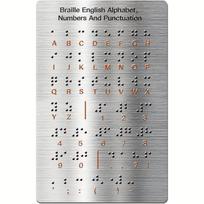 Brailio abėcėlės lenta su reljefiniais skaičiais ir skyrybos ženklais, Brailio mokymosi edukacinis žaislas pradedantiesiems, vaikams, turintiems regėjimo sutrikimų Braille learning board gray