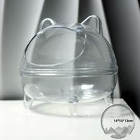 Transparent Plastic Small Bathtub for Hamsters Toilet Cage Guinea Pig Hamster Sand Bath Cage Mouse Box Hamster S gray