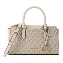 MICHAEL KORS ARDEN ARDEN logo print charm coated canvas crossbody bag handbag small women's light cream ruda