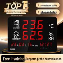 Rongce LX912 Precision Temperature & Humidity Meter with Alarm for Indoor, Warehouse, Workshop, and Greenhouse Use. Model A: LX935 with Built-in Probe (-40~80°C) white