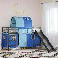 Kids Bunk Bed Black and Blue 75 x 190 cm Metal